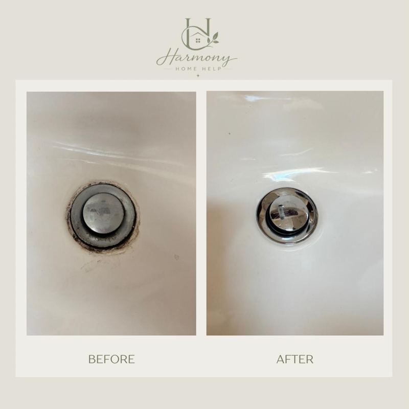 Sink drain, before & after